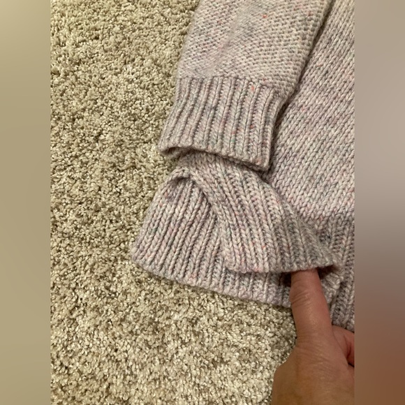 Women American eagle tunic overhead crewneck cable knit sweater pink purple m - Picture 2 of 10